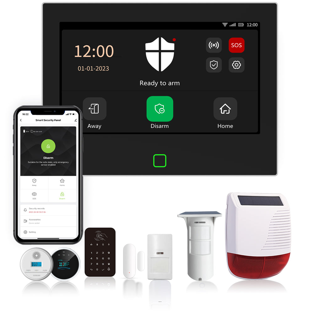 Système d’alarme sans fil intelligent Tuya 4G GSM WiFi – Écran tactile 7 pouces