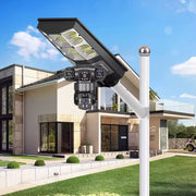 Caméra de Surveillance 4G Solaire quadruple Objectif 2K AOV avec Projecteur LED 450W