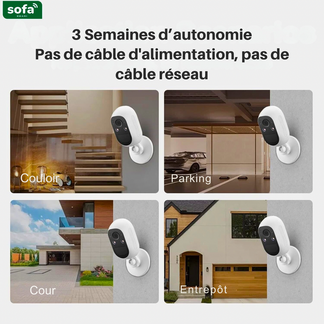 Caméra Intelligente WiFi ColorVu Ultra HD 4MP avec Batterie