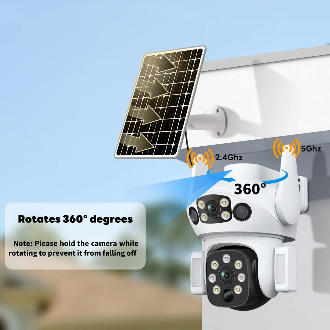 Caméra de Sécurité 4G Solaire Extérieure Sans Fil – Double Objectif 2K